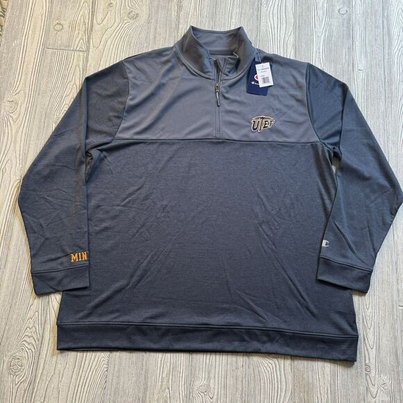 Champion UTEP Texas El Paso Miners Logo 1/4 Zip Pullover Men’s XXL Gray NWT - Picture 1 of 12